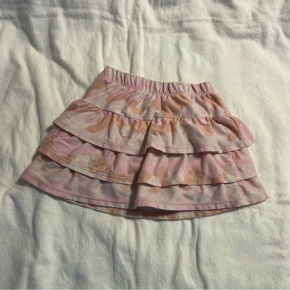 Kids Pink‎ and Peach Layered Skirt